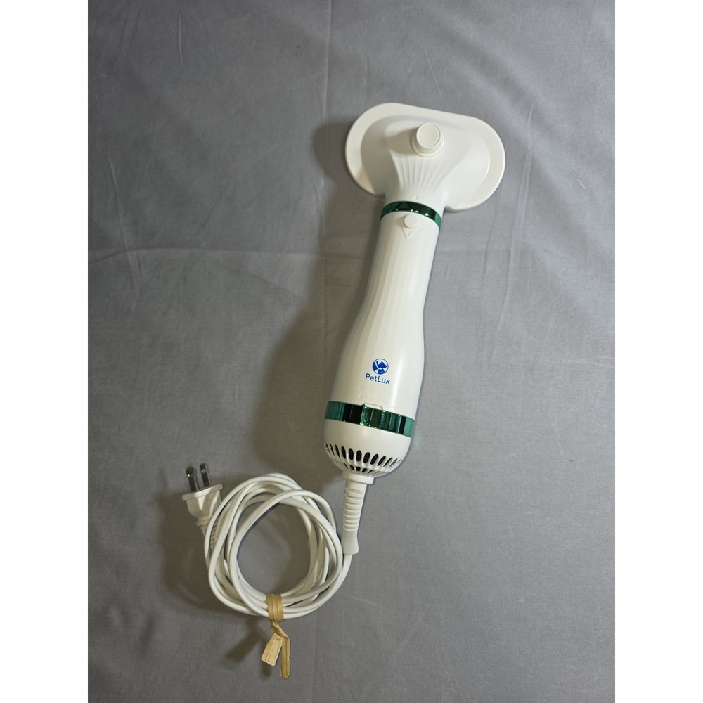 PetLux Handheld Pet Grooming Dryer White Green Adjustable Heat & Air Dog Cat